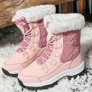 Women's Pink Winter Boots NWOT Six 38